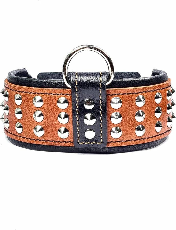 Bestia Star Studded Leather Dog Collar product image